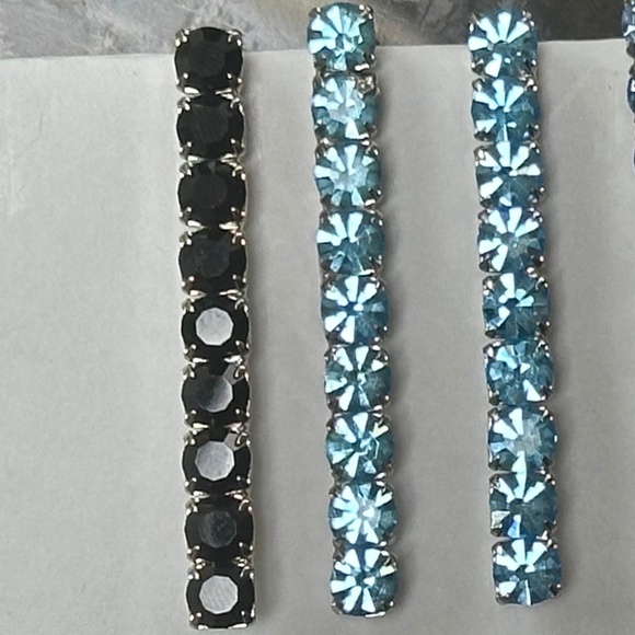 Danny Pollak Blue Topaz Swarovski Crystal Bobby Pin (#1) - approx. 2.5 in. long - Picture 4 of 12